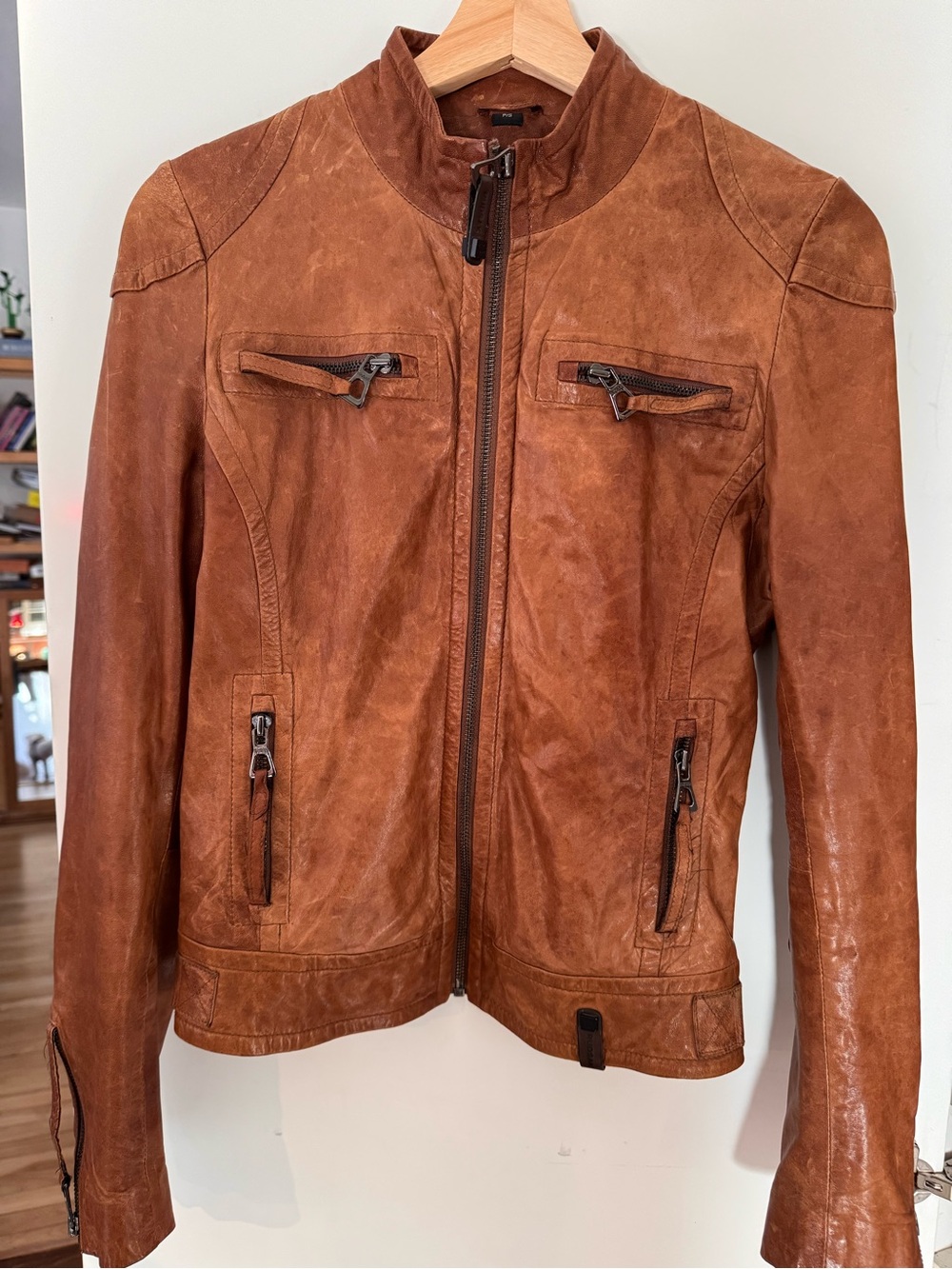 RUDSAK Tan Leather Moto Jacket P/S